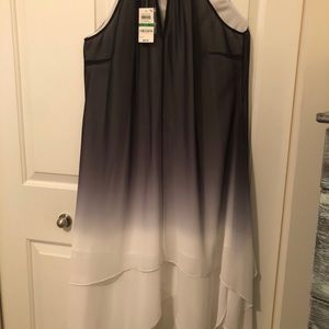 Ombré blue and white INC handkerchief dress